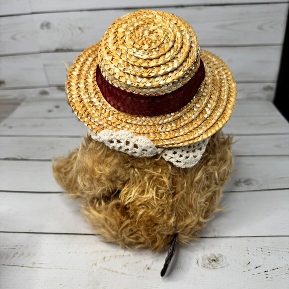 Rosie Bear Brass Button Collectables 10" Plush Bear Glass Hat Tags Vtg - Picture 3 of 10